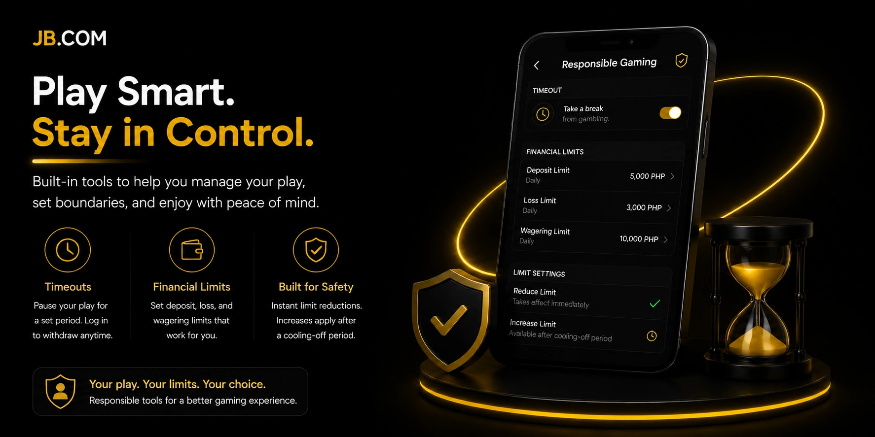 JB.com responsible gaming app – financial limits, timeout, cooling-off screen